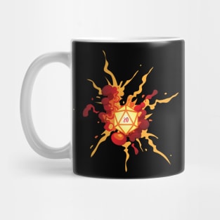 Critical Hit Exploding D20 Dice Tabletop RPG Mug